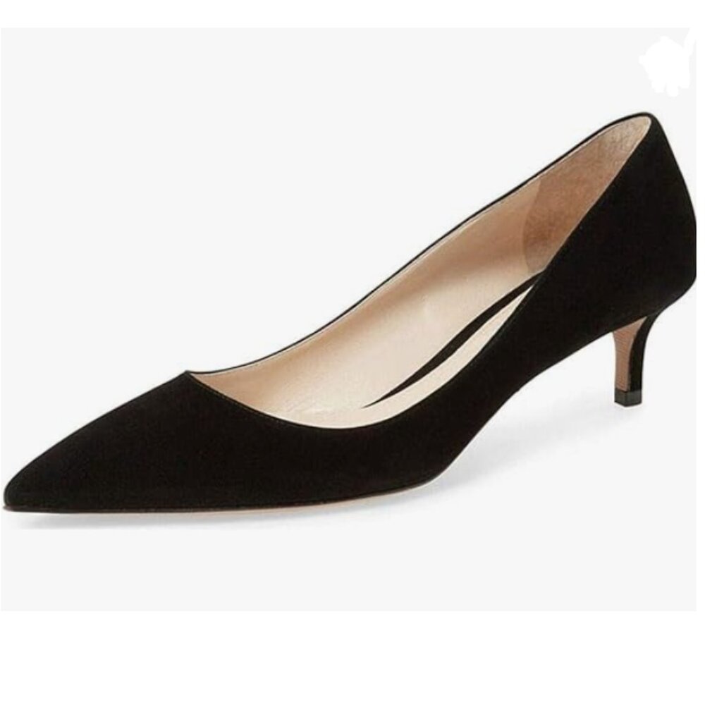 YDN Black Kitten Heel Pumps